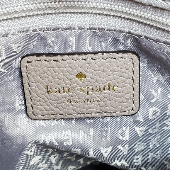 Kate Spade New York Taupe Evangelie Larchmont Satchel Leather Crossbody/Handbag - Picture 5 of 16